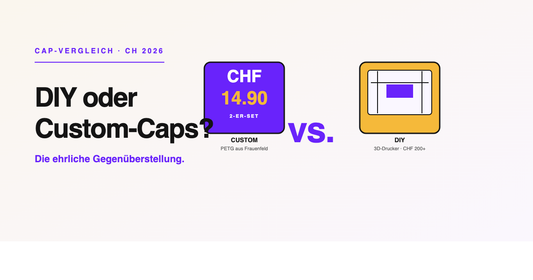 DIY vs Custom-Ventilkappen — der ehrliche Vergleich zwischen Selbst-Drucken und Custom-Anbietern wie LuCycle aus Frauenfeld