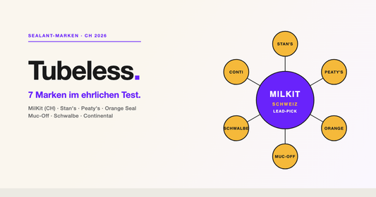 Tubeless-Milch im Vergleich 2026, sieben Sealant-Marken im Schweizer Test mit MilKit als Lead-Empfehlung