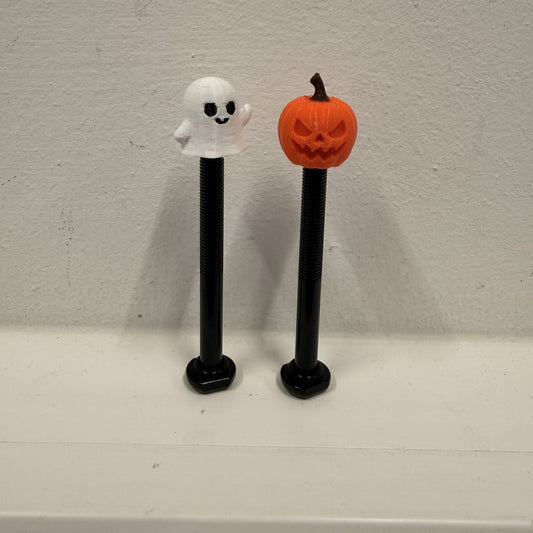 LuCycle ghost and pumpkin valve caps on Presta valves